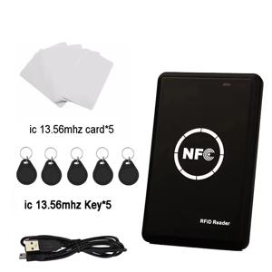 RFID 복제기 13.56MHz 키 폽 NFC 스마트 카드 리더 라이터 125KHz 암호화 프로그래머 USB UID T5577 EM4305 카드 태그