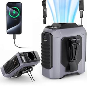 신형 초대형 배터리 허리 팬 착용형 허리 팬 가벼운 핸즈프리 냉각 야외 작업장 여행용 장거리 사용 가능