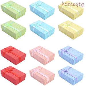 보석 디스플레이 반지, 시계, 목걸이, 귀걸이 및 팔찌 선물 팩용 뚜껑과 리본 활이 있는 24개 PCS 종이 선물 상자