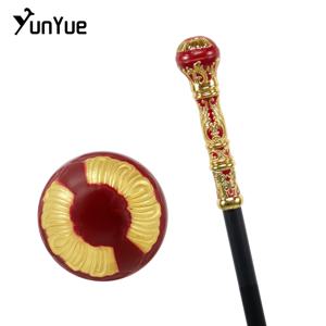 Elegan 레드 라운드 핸들 패션 워킹 스틱 신사 빈티지 수제 워킹 지팡이 레이디 아트 컬렉션 코스프레 필름 소품 지팡이