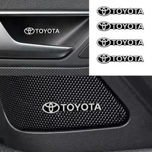 4개 자동차 오디오 장식 3D 알루미늄 배지 엠블럼 스티커 (도요타 캠리, CHR, 코롤라, RAV4, 야리스, 프리우스 액세서리, 자동차 스타일링)