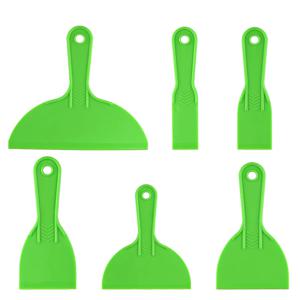 녹색 플라스틱 퍼티 스크레이퍼 6개 - 스패클링, 패치, 벽지 및 자동차 페인트용