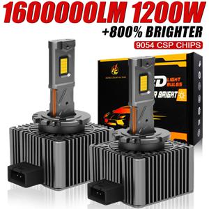 D3S D1S LED 헤드라이트 캔버스 1:1 HID D2S D4S D8S D1R D2R D3R D4R 자동차 램프 1600000LM 1200W 플러그앤플레이 터보 LED 전구