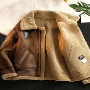 두꺼운 양털 안감 레트로 바이커 재킷 남녀공용 가을 겨울 스탠드 칼라 코튼 패딩 코트 따뜻한 루즈핏 클린핏