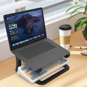인체공학적 노트북 스탠드와 키보드 스탠드 - 휴대용 데스크탑 리프트, 맥북, PC, 태블릿에 적합 - 견고함
