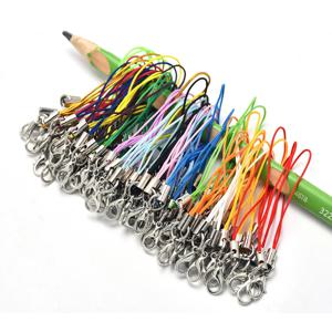 50개 혼합 색상 로브스터 클립 끈 스트랩 참 장식 랜야드 스트링 손목끈 휴대폰 플래시 드라이브 키체인 DIY 쥬얼리 액세서리