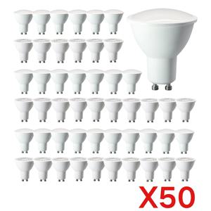 50개/묶음 고휘도 LED 스팟 라이트 GU10 전구 3W 5W 6W 7W 8W 9W Ra80+ 무플리커 웜 화이트 조명 3000K-6000K 가정용