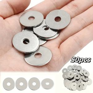 M6 탄소강 평와셔 - 실내 및 실외용 아연 도금된 두꺼운 금속 스페이서, 녹 방지 6x20x1.5mm