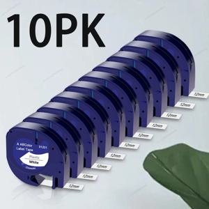3/5/10Pcs Dymo Letratag 리필과 호환 가능 91201 91331 S0721660 라벨 메이커 테이프 흰색 플라스틱 12mm Dymo LT100H 프린터용