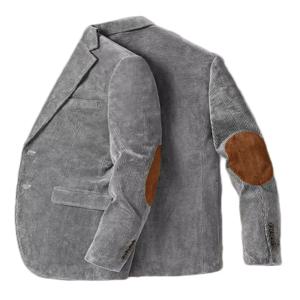 남성 코듀로이 블레이저 비즈니스 캐주얼 재킷 팔꿈치 패치 봄 가을 스포츠 코트 패션 캐주얼 싱글 브레스티드 남성 재킷