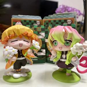 핫! 귀멸의 칼날 카마도 탄지로 네즈코 애니메이션 만화 피규어 블라인드 박스 창의적인 맞춤형 조각상 모델 장식품 서프라이즈 선물