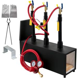 가스 용광로 원형 사각형 대장장이 용해로 3구 버너 칼 및 금속 공구 제작 가스 용광로 키트