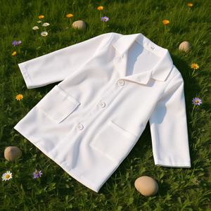 어린이용 흰색 실험실 코트 의사 의상 긴 소매 학교 공연 롤플레이 할로윈용