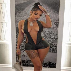 이상한 스타일 섹시한 백리스 롬퍼 여성용 딥 V넥 민소매 코케트 여름 신상 2026 트렌드 스트레치 스키니 클럽웨어 플레이수트