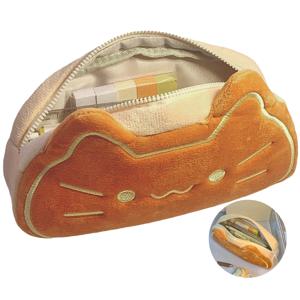 귀여운 고양이 필통 귀여운 플러시 문구 가방 학교 학생 여행용 대용량 사랑스러운 카피바라 디자인 메이크업 파우치