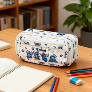 스티치 뉴 이타백 만화 캐릭터 대용량 필통 다층 문구 수납 가방 귀여운 학생 학교 시작 선물