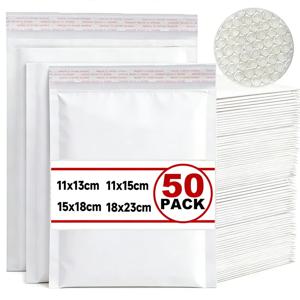 50-10팩 크래프트 버블 메일러 셀프 실링 보관 종이 봉투 방수 쿠션 패딩 폼 배송 가방 포장용
