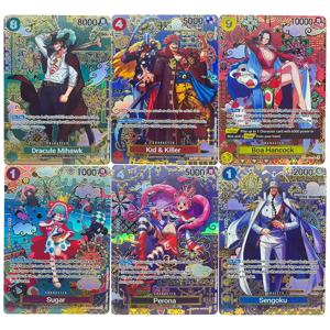 원피스 컬렉션 카드 DIY 드라큘 미호크 보아 핸콕 슈가 페로나 센고쿠 EN 고품질 자체 제작 게임 애니메이션 카드 선물