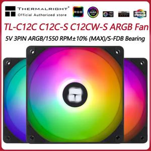 Thermalright TL-C12C 3 in 1 120mm 냉각 팬 5V ARGB 게이머 속도 조정 쿨러 argb 조정 가능한 컴퓨터 케이스 팬 ventilador