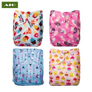 AIO 빅 베이비 프린트 기저귀 재사용 가능한 천 기저귀 방수 조절 가능한 어린이 포켓 기저귀 6-10 세 어린이에게 적합 (삽입 없음)