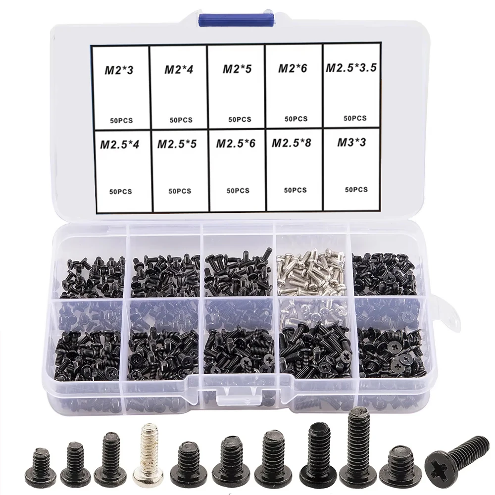 M2 M2.5 M3 나사 세트, 수리용 노트북 나사 키트 컴퓨터 전자 IBM HP Dell Lenovo Samsung Sony Toshiba Gateway Acer