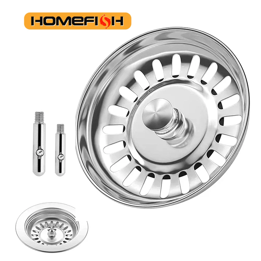 1개입 프리미엄 주방 싱크대 배수구 필터 교체용 세면대 배수구 필터 스테인리스 스틸 80mm/82mm/84mm 2가지 크기 고정핀 포함