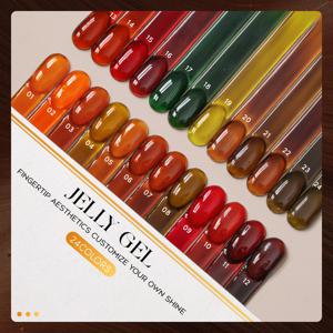 JTING 가을 겨울 젤리 젤 폴리쉬 컬렉션 24색 젤리 젤 네일 폴리쉬