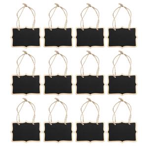 다목적 메시지 양면 칠판 라벨, DIY 걸이식 미니 나무 장식, 어린이 공예 펜던트, 12 개