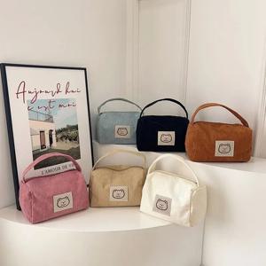 여성용 화장품 가방 플러시 귀여운 여름 패션 대형 부드럽고 편안한 핸들 달린 핸드백