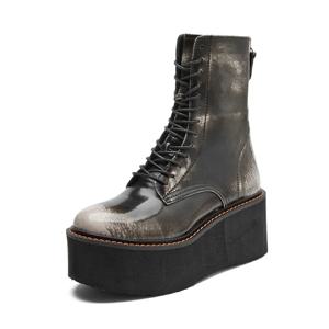 AIYUQI 여성 발목 부츠 정품 가죽 2025 새로운 플랫폼 하이힐 짧은 부츠 여성 미끄럼 방지 대형 여성 Winte 부츠