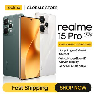리얼미 15 프로 5G 스마트폰 NFC 스냅드래곤 7 4세대 칩셋 트리플 50MP 카메라 6.8인치 144Hz 4D 커브+ 디스플레이 7000mAh 배터리 80W