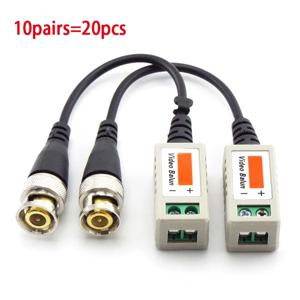 10pairs (20pcs) 3000FT 거리 UTP 비디오 발룬 트위스트 CCTV 발룬 패시브 트랜시버 BNC 케이블 Cat5 CCTV 카메라 어댑터 L19