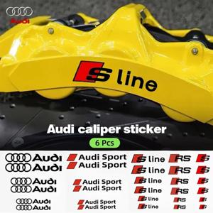 6pcs 내열성 캘리퍼스 데칼 휠 장식 비닐 스티커 아우디 S A3 A5 A6 A1 A2 A4 A7 A8 Q1 Q2 Q3 Q4 Q5 Q6 Q7 Q8 RS7 RS