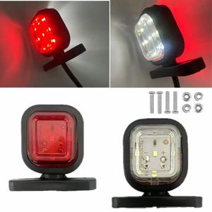 2PCS 12V 24V LED 자동차 조명 램프 트럭 사이드 마커 클리어런스 주차 라이트 트럭 트레일러 경고 테일 라이트 레드 화이트