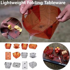 접이식 캠핑 식기 휴대용 그릇 디너 플레이트 커피 필터 내열성 그릇 플레이트 세트 캠프 요리 용품