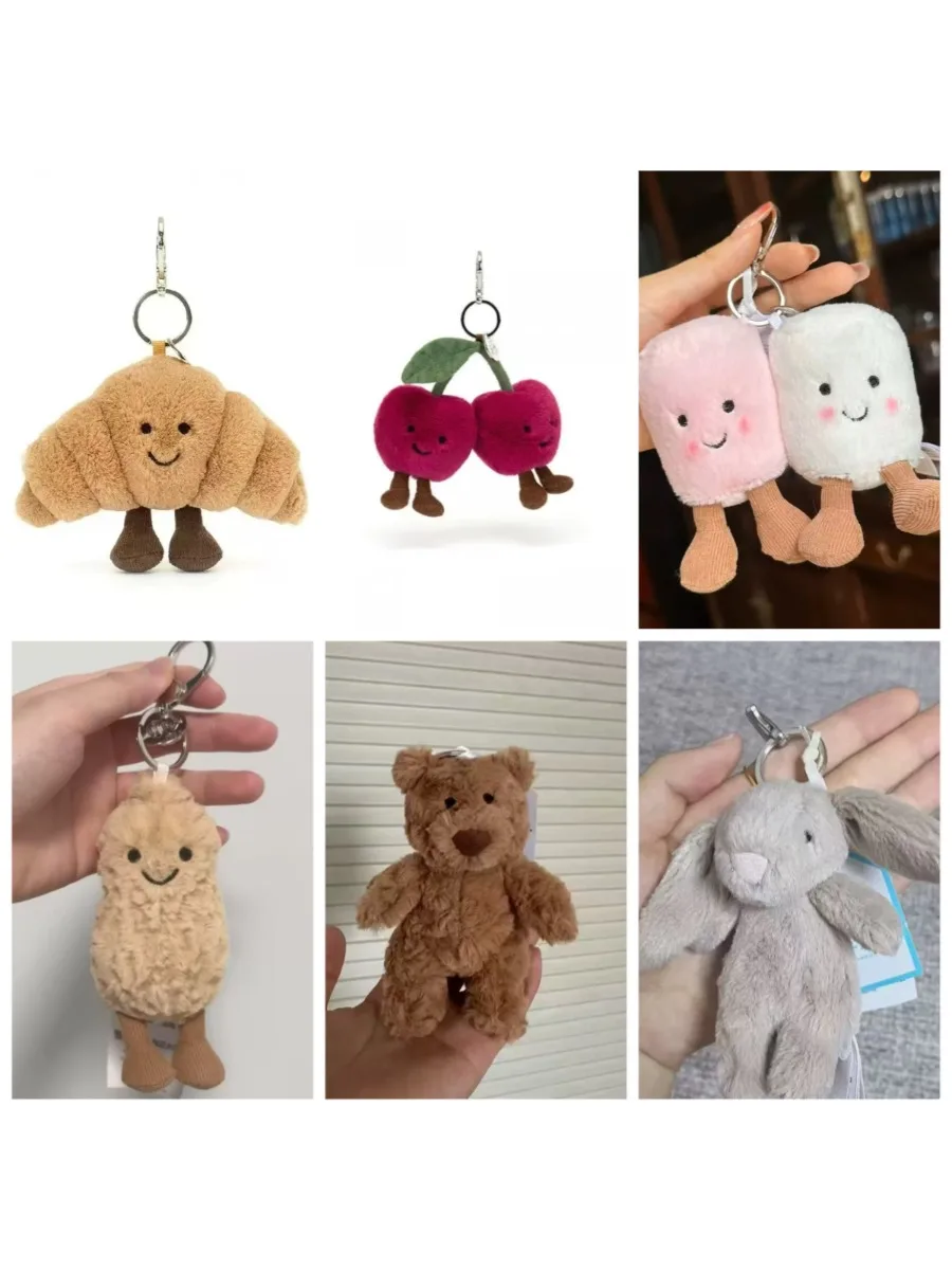 @@젤리 펜던트 키체인 귀여운 소녀 가방 펜던트 플러시 장난감 키링 플러시 장난감 카와이 휴일 선물 G