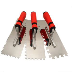 1pc Trowel 전면 사각형 치아 콘크리트 Trowel 벽 바닥 타일링 설치 풀 Trowel 플랫 콘크리트 마무리 Trowel 도구