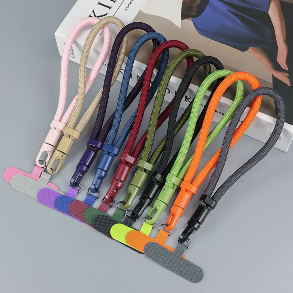 조절 가능한 범용 짧은 휴대폰 끈 스트랩, 패치 손목 스트랩이 있는 탈부착 가능한 휴대폰 체인 링