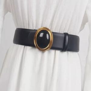 여성 패션 다이아몬드 버클 정품 가죽 코르셋 여성 Cummerbund 코트 허리띠 드레스 Decration 와이드 벨트 J282