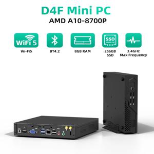 ZXIPC AMD A10-8700P/A12-9720P DDR3 미니 PC 사무용 컴퓨터 HDMI+VGA 4K@60Hz 512GB SSD 데스크탑 미니 컴퓨터 WiFi5