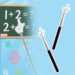 1PC 스테인레스 스틸 학교 사무실 교육 포인터 텔레스코픽 막대 손가락 디자인 교육 스틱 손가락 독서 스틱