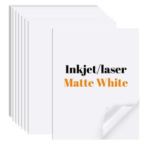 10/20/30/40/50 매 A4 무광택 흰색 비닐 스티커 용지 잉크젯 및 레이저 프린터 스티커 용지 방수 및 찢어짐 방지