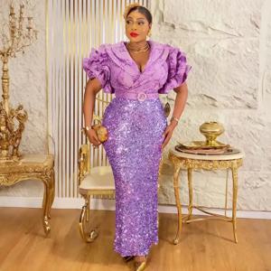 플러스 사이즈 여성용 아프리카 럭셔리 시퀸 가운 우아한 터키 웨딩 파티 롱 드레스 앙카라 여성 의류