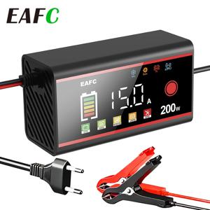 EAFC 200W /100W 자동차 배터리 충전기 12V 15A 8A 자동 및 배터리 충전 장치 납산 LiFiPO4,GEL, AGM 배터리