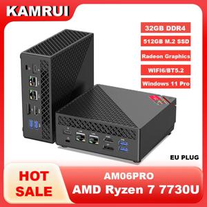 KAMRUI 미니 게이밍 PC AMD Ryzen7 7730U 32GB DDR4 3200MHz 듀얼 채널 512GB M.2 SSD 최대 4.5Ghz WiFi6 BT5.2 4K 데스크탑 컴퓨터
