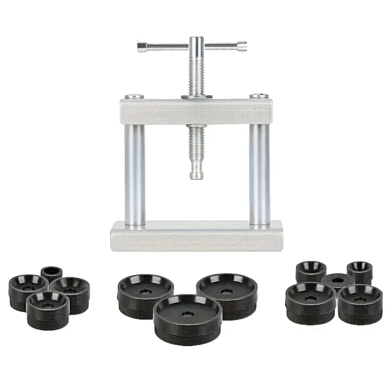 13pcs/19pcs/set, 전문 시계 프레스 세트, 시계 백 케이스 폐쇄 도구 및 피팅 다이 시계 수리 도구, 18pcsDie 키트