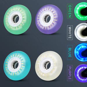 인라인 스케이트 LED 라이트업 휠 92A 고휘도 플래시 휠 녹색/흰색/파란색/보라색 72 76 80MM 야간 스케이팅 AMB323