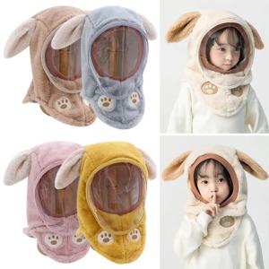 어린이용 면 귀 보호 겨울 모자 털 방풍 모자 눈 모자 두꺼운 따뜻한 캡