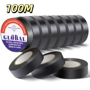 10/100M 검정색 난연성 전기 절연 테이프 강력한 접착성 와이어 하네스 테이프 전기 배선용 방수 테이프