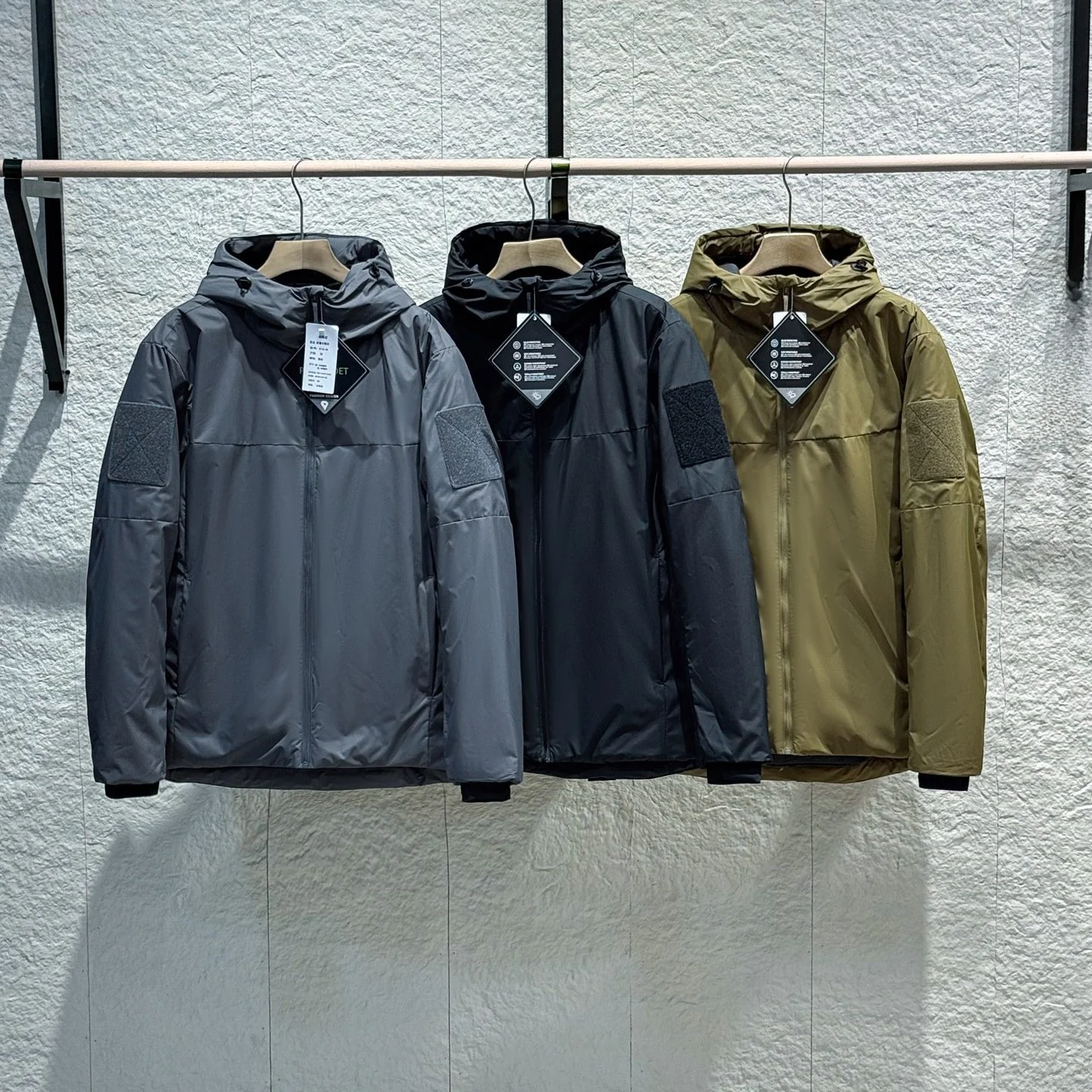 남성용 아웃도어 스포츠 후드 경량 따뜻한 면 재킷 청년 패션 스탠다드 핏 긴팔 단색 캐주얼 가을 겨울 코트